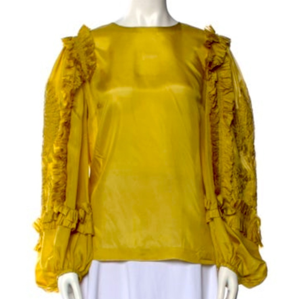 Dries Van Noten silk crew neck blouse
